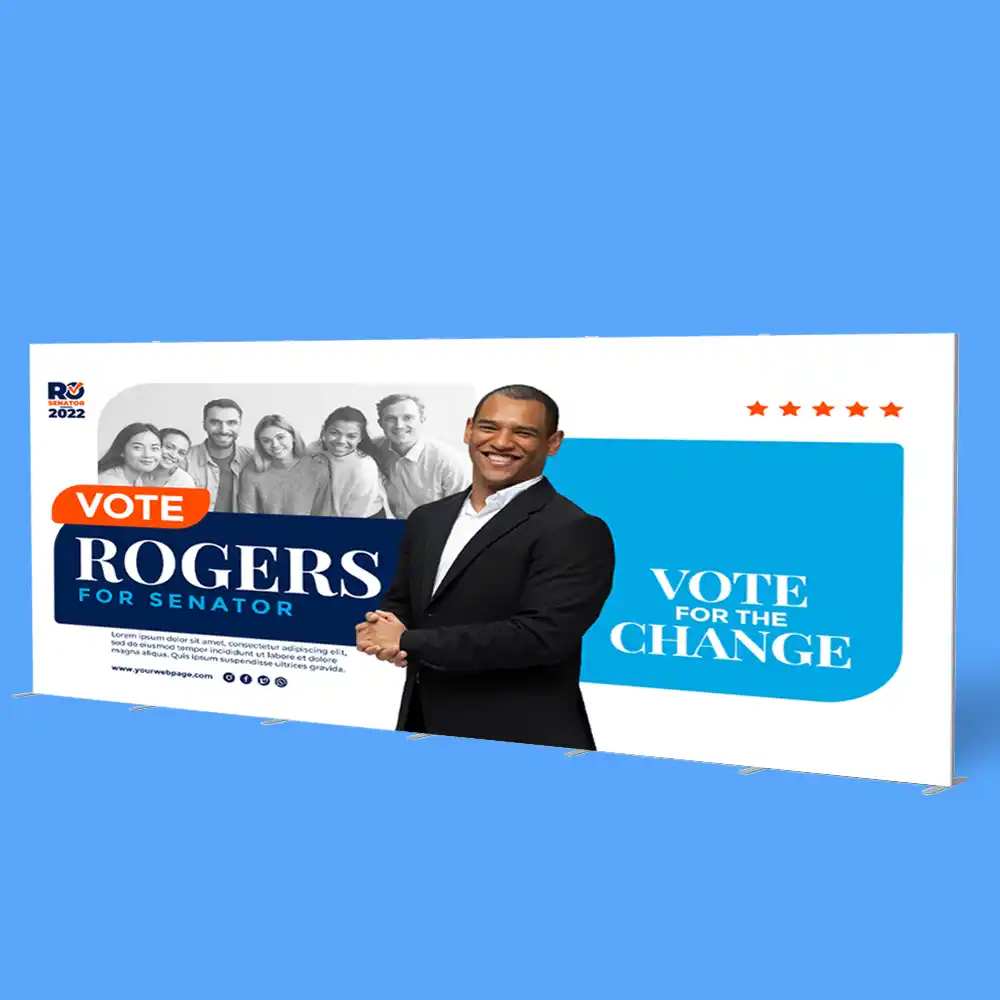 Custom Printed 20 ft Political Fabric Backdrop on High Quality Materials 1 Custom Printed 20 ft Political Fabric Backdrop on High Quality Materials 1