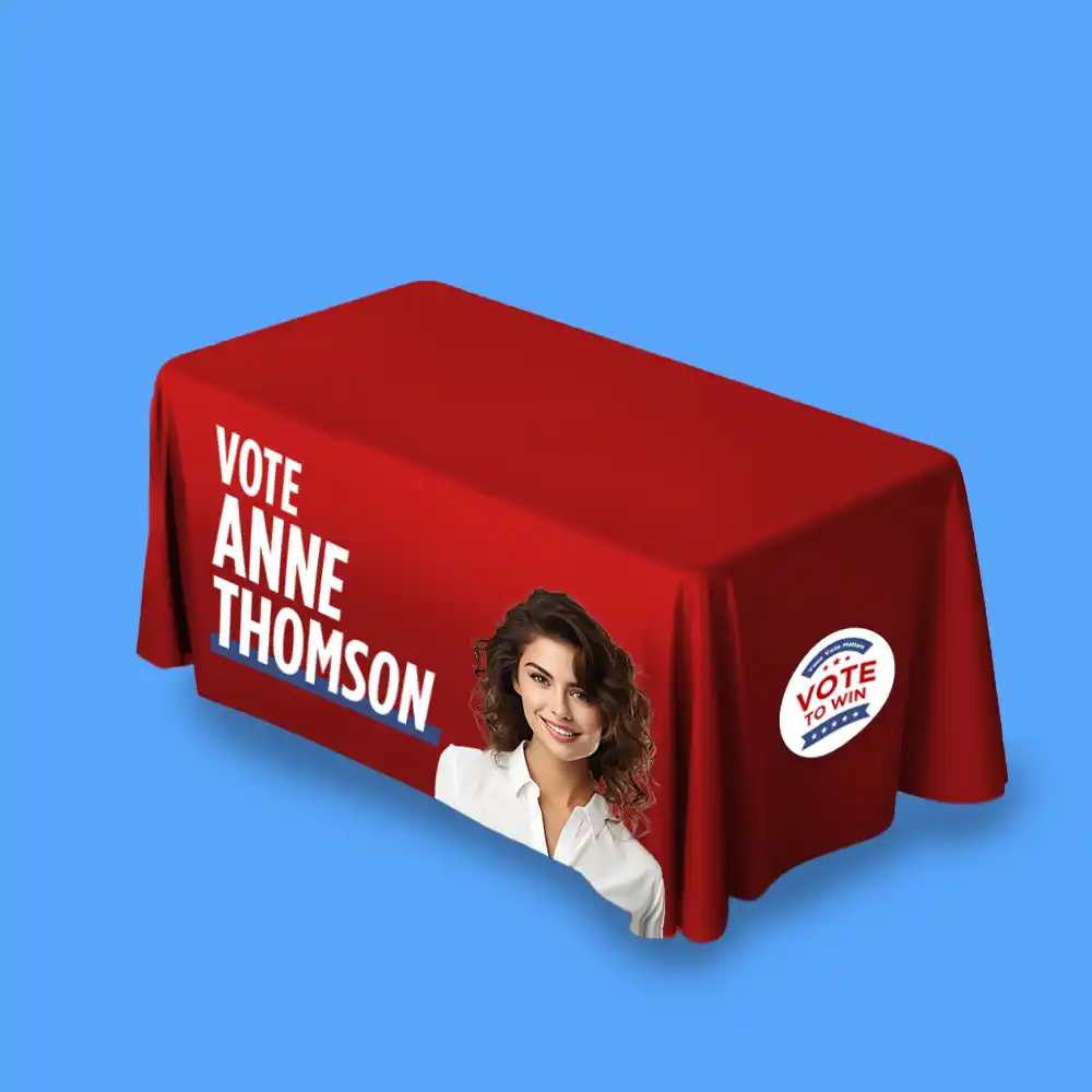 Custom Printed 4 ft Political Table Cover on High Quality Materials 1 Custom Printed 4 ft Political Table Cover on High Quality Materials 1