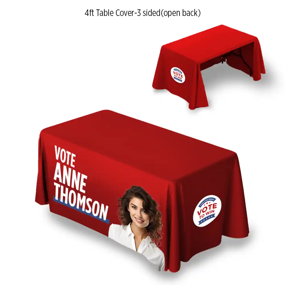 Custom Printed 4 ft Political Table Cover on High Quality Materials 2 Custom Printed 4 ft Political Table Cover on High Quality Materials 2