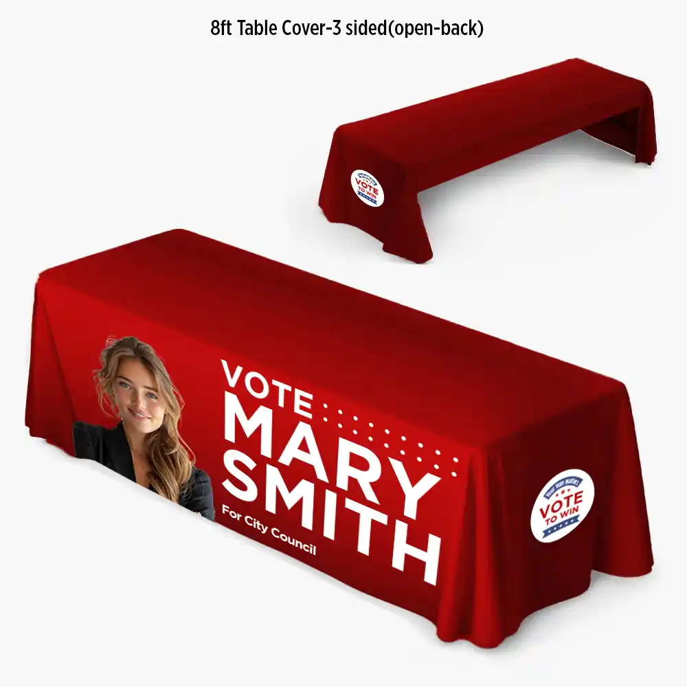 Custom Printed 8 ft Political Table Cover on High Quality Materials 2 Custom Printed 8 ft Political Table Cover on High Quality Materials 2