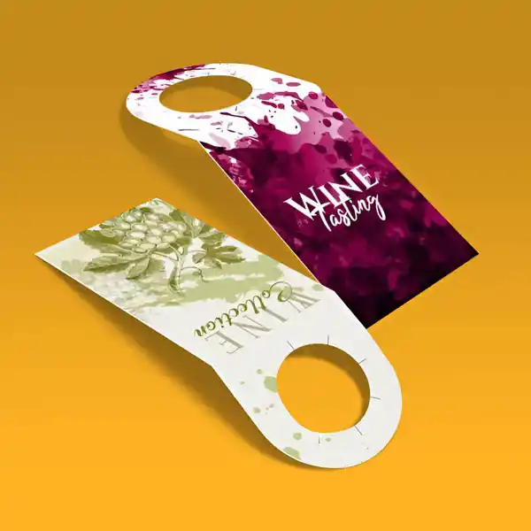 Custom Printed Bottleneck Hang Tags on High Quality Materials 1 Custom Printed Bottleneck Hang Tags on High Quality Materials 1