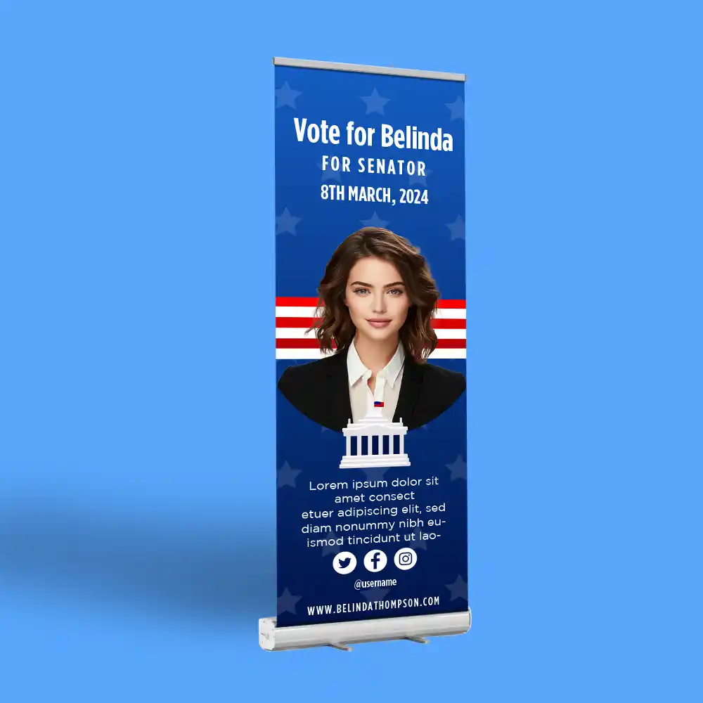 Custom Printed Campaign Banner Stand on High Quality Materials 1 Custom Printed Campaign Banner Stand on High Quality Materials 1
