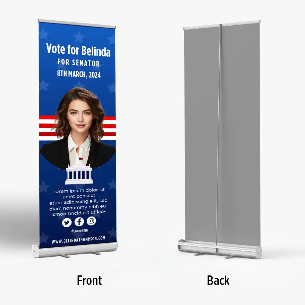 Custom Printed Campaign Banner Stand on High Quality Materials 2 Custom Printed Campaign Banner Stand on High Quality Materials 2