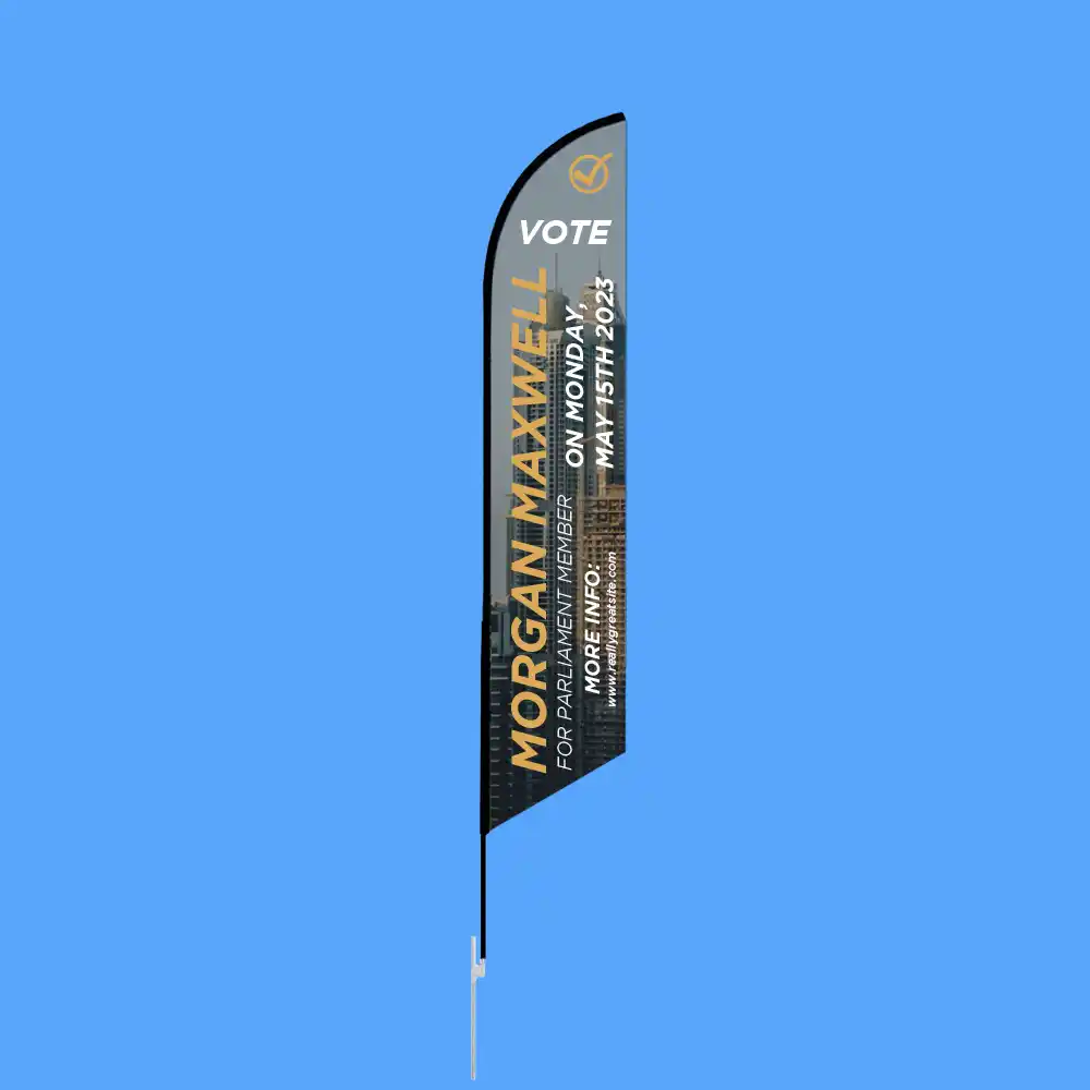 Custom Printed Campaign Feather Flag on High Quality Materials 1 Custom Printed Campaign Feather Flag on High Quality Materials 1