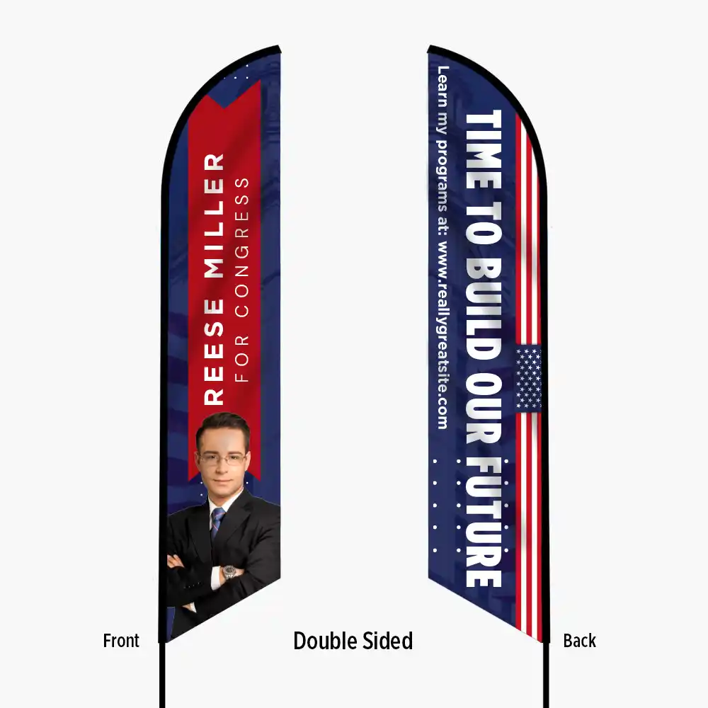 Custom Printed Campaign Feather Flag on High Quality Materials 3 Custom Printed Campaign Feather Flag on High Quality Materials 3