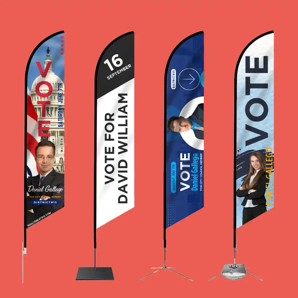Custom Printed Campaign Feather Flag on High Quality Materials 9 Custom Printed Campaign Feather Flag on High Quality Materials 9