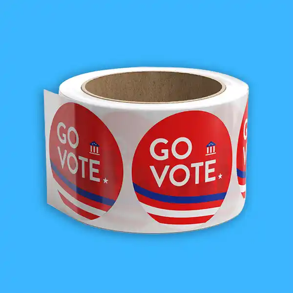 Custom Printed Campaign Roll Labels on High Quality Materials 1 Custom Printed Campaign Roll Labels on High Quality Materials 1