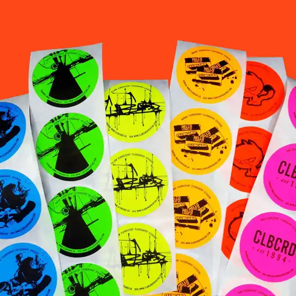 Custom Printed Fluorescent Stickers on High Quality Materials 3 Custom Printed Fluorescent Stickers on High Quality Materials 3