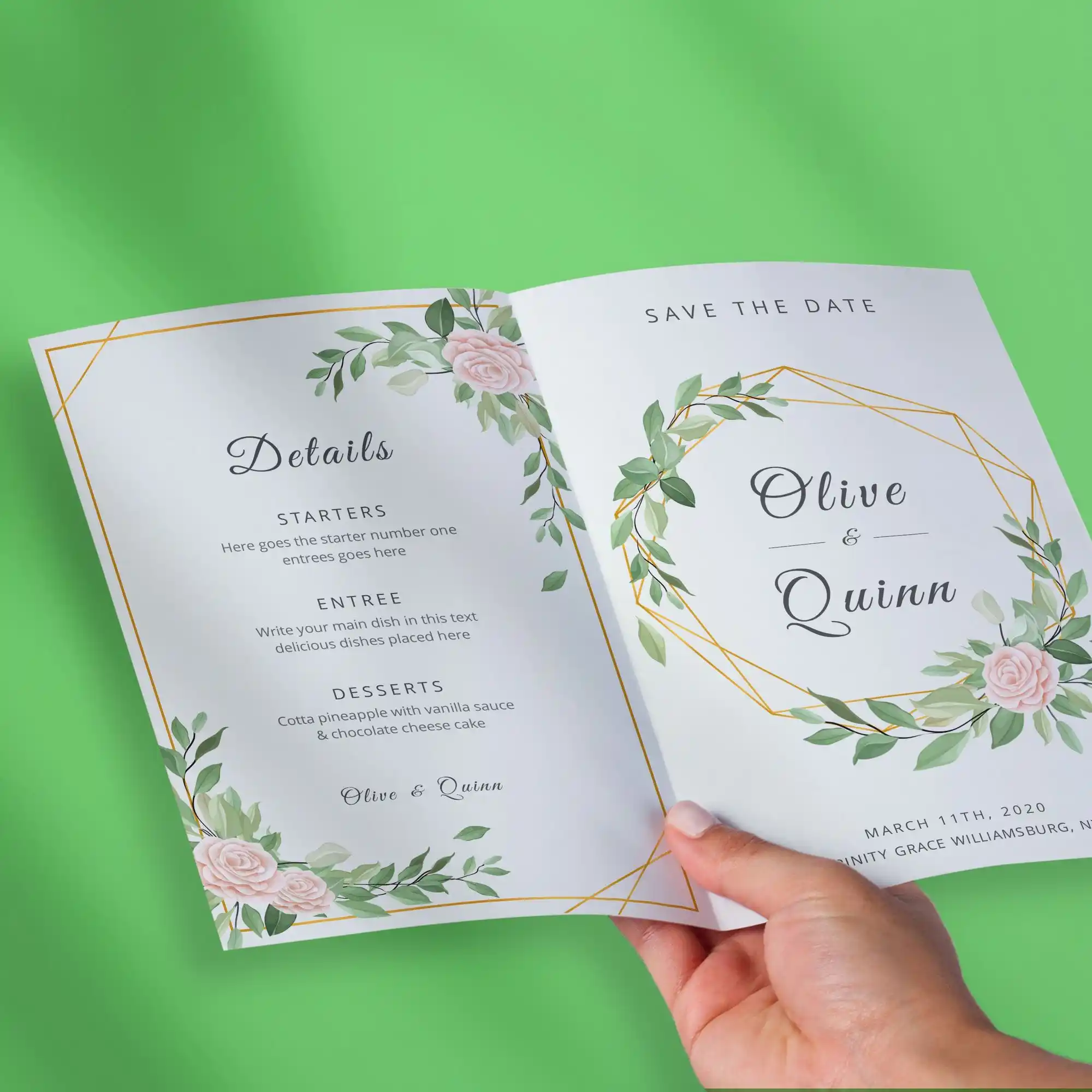 Custom Printed Folded Invitations on High Quality Materials 1 Custom Printed Folded Invitations on High Quality Materials 1