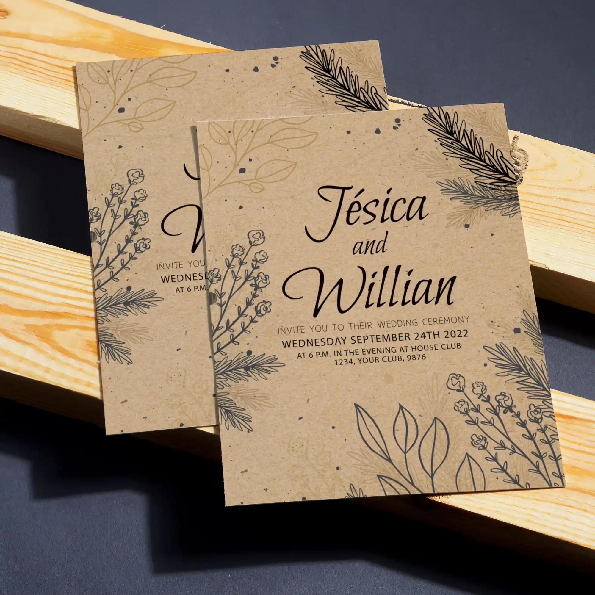 Custom Printed Kraft Announcement Cards on High Quality Materials 2 Custom Printed Kraft Announcement Cards on High Quality Materials 2