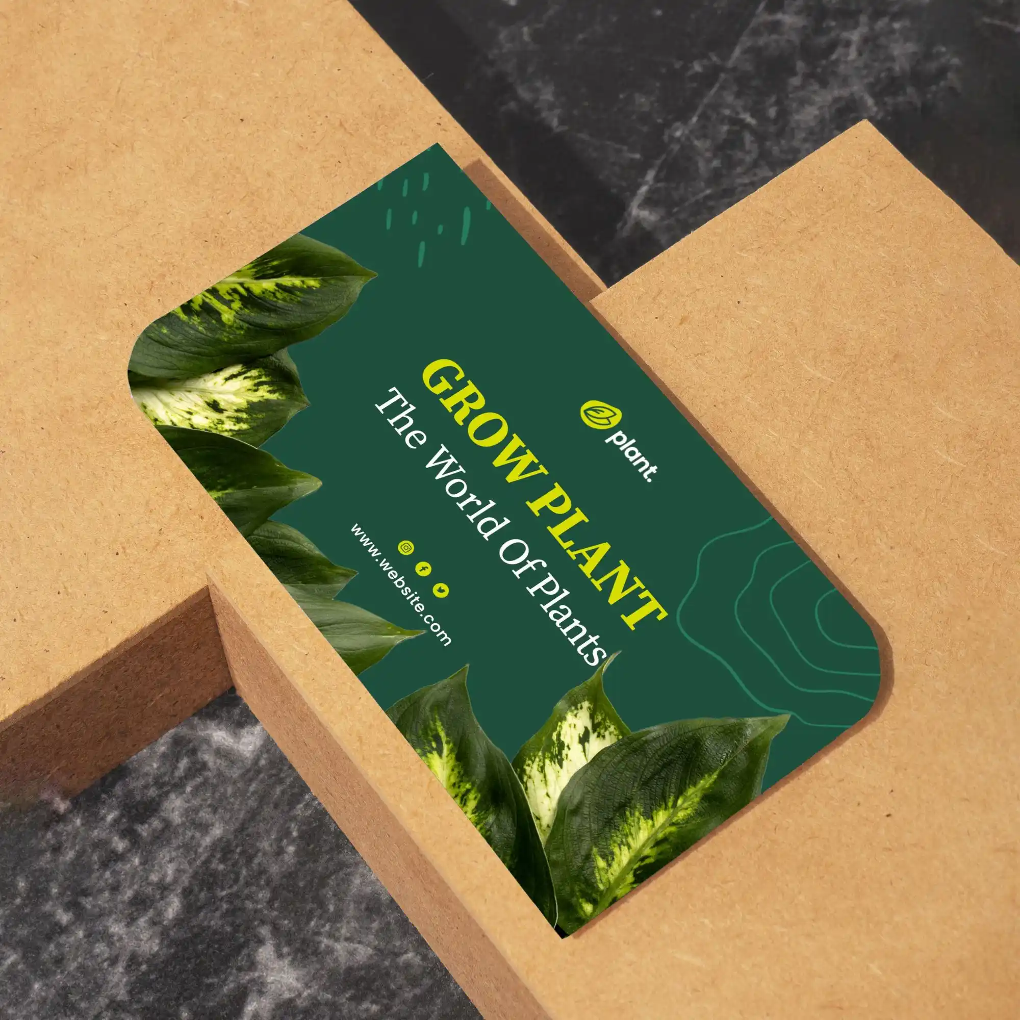 Custom Printed Leaf Business Cards on High Quality Materials 2 Custom Printed Leaf Business Cards on High Quality Materials 2