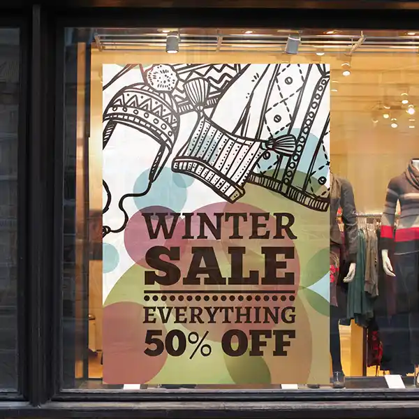 Custom Printed Opaque Window Cling on High Quality Materials 2 Custom Printed Opaque Window Cling on High Quality Materials 2