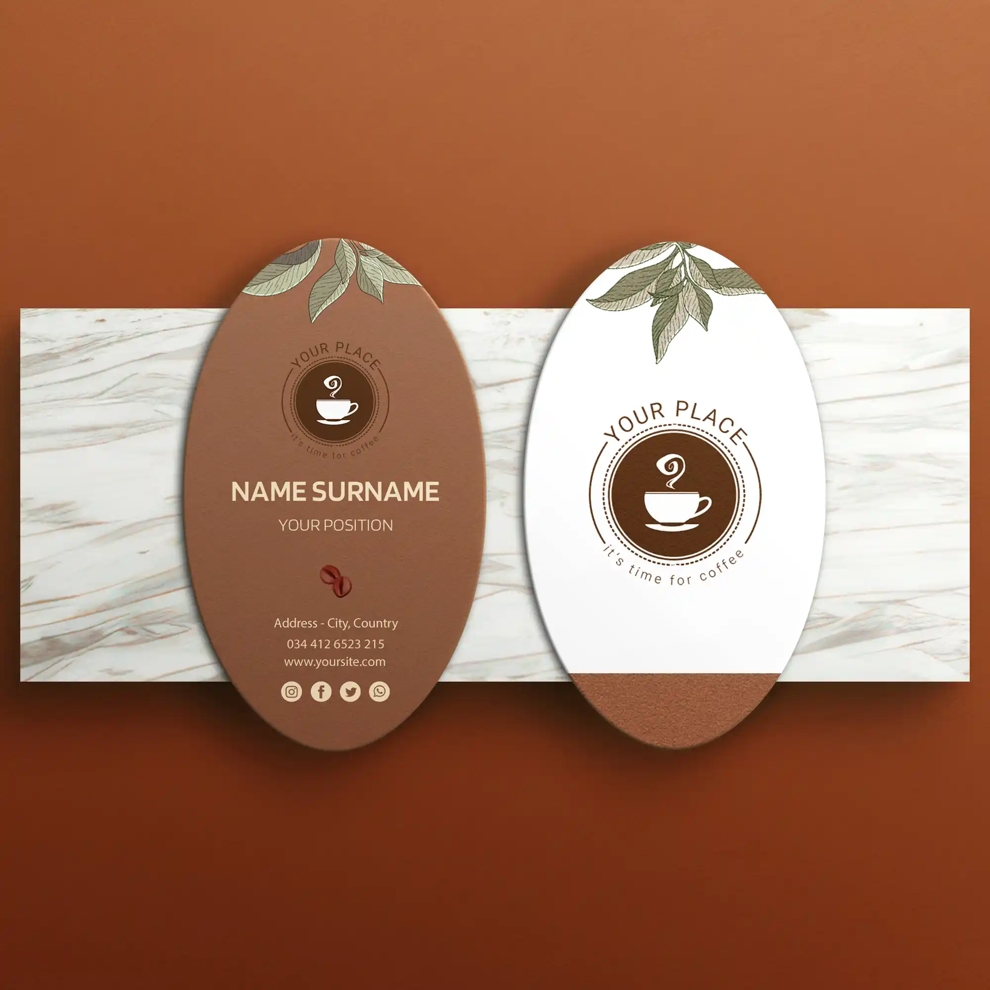 Custom Printed Oval Business Cards on High Quality Materials 1 Custom Printed Oval Business Cards on High Quality Materials 1