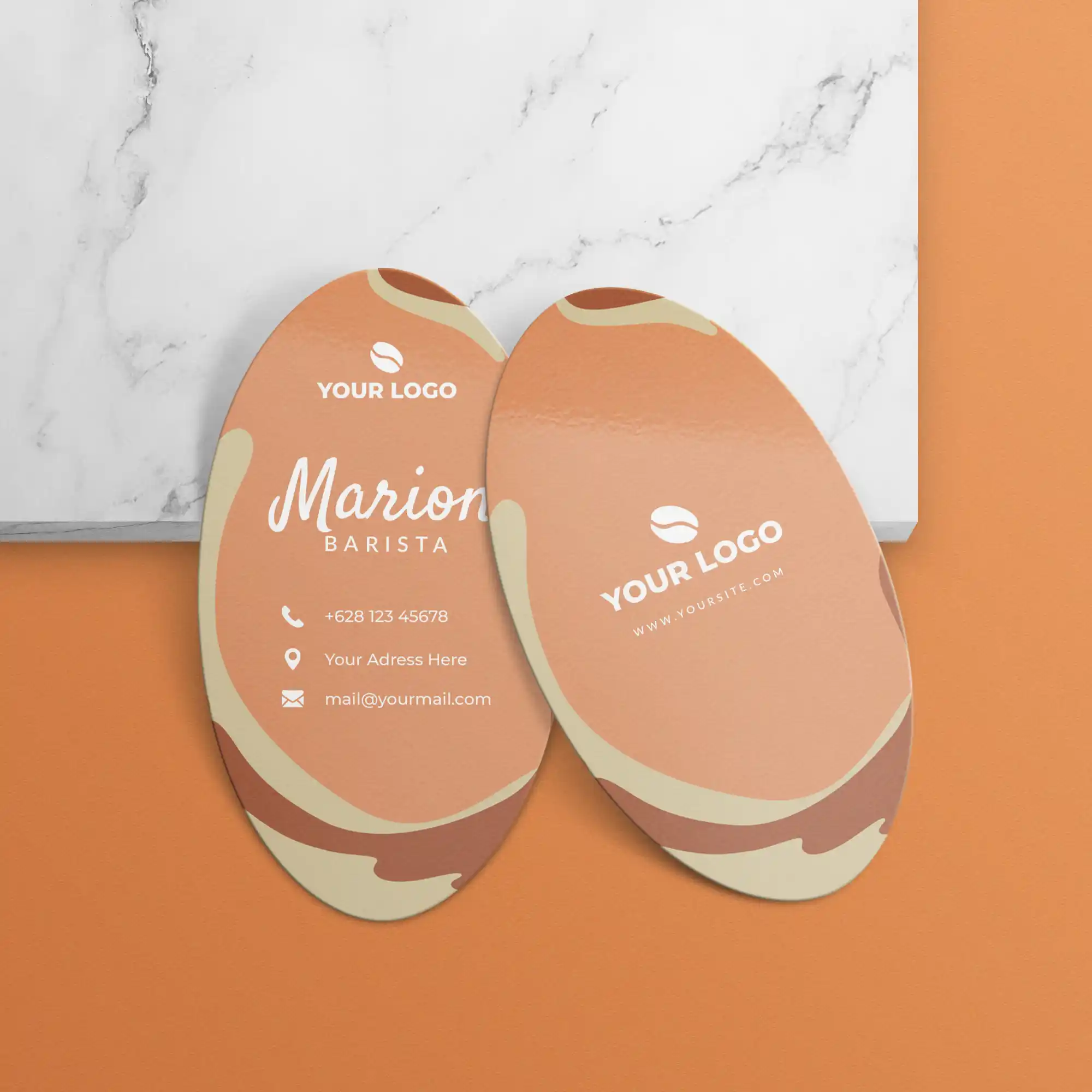 Custom Printed Oval Business Cards on High Quality Materials 2 Custom Printed Oval Business Cards on High Quality Materials 2