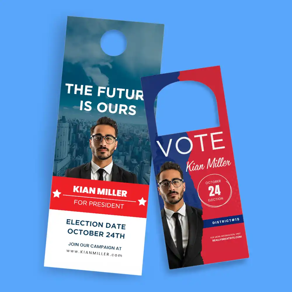 Custom Printed Political Door Hangers on High Quality Materials 1 Custom Printed Political Door Hangers on High Quality Materials 1