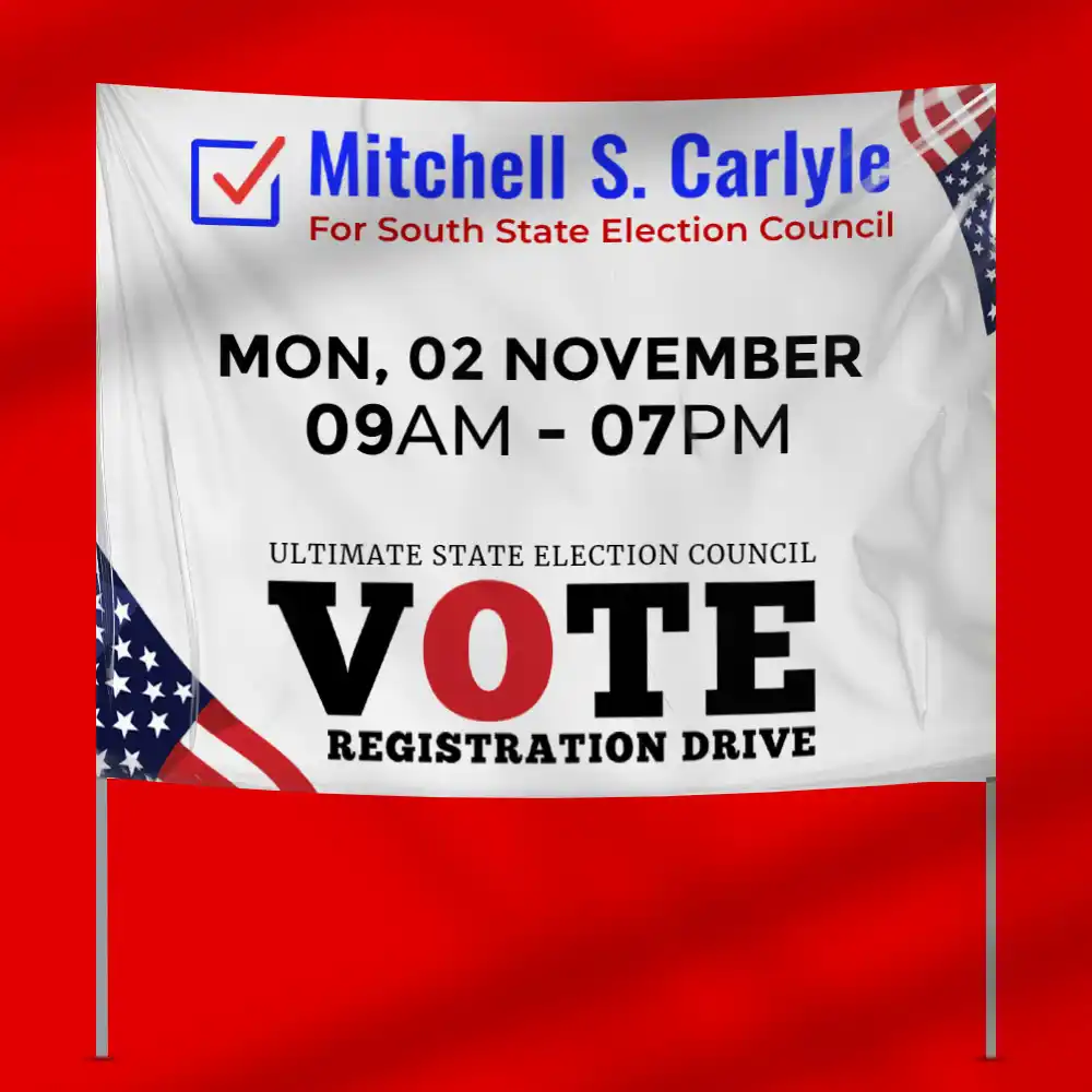 Custom Printed Political Poly Bag Signs on High Quality Materials 1 Custom Printed Political Poly Bag Signs on High Quality Materials 1