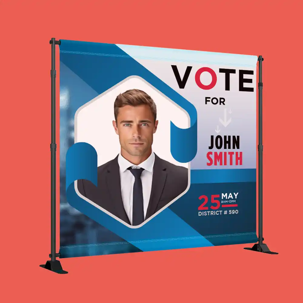 Custom Printed Political Step and Repeat Backdrop on High Quality Materials 1 Custom Printed Political Step and Repeat Backdrop on High Quality Materials 1