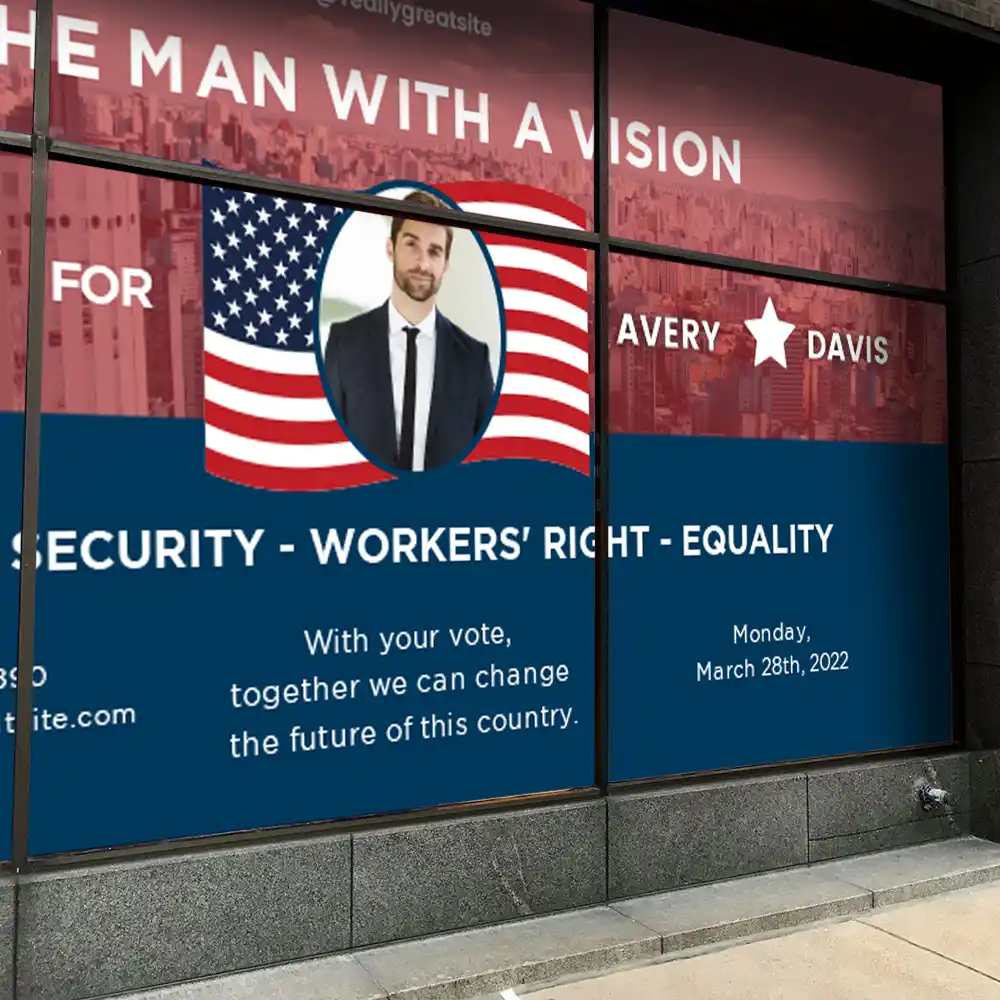 Custom Printed Political Window Clings on High Quality Materials 1 Custom Printed Political Window Clings on High Quality Materials 1