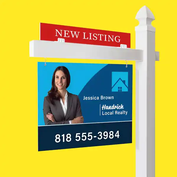 Custom Printed Real Estate Post and Sign on High Quality Materials 2 Custom Printed Real Estate Post and Sign on High Quality Materials 2