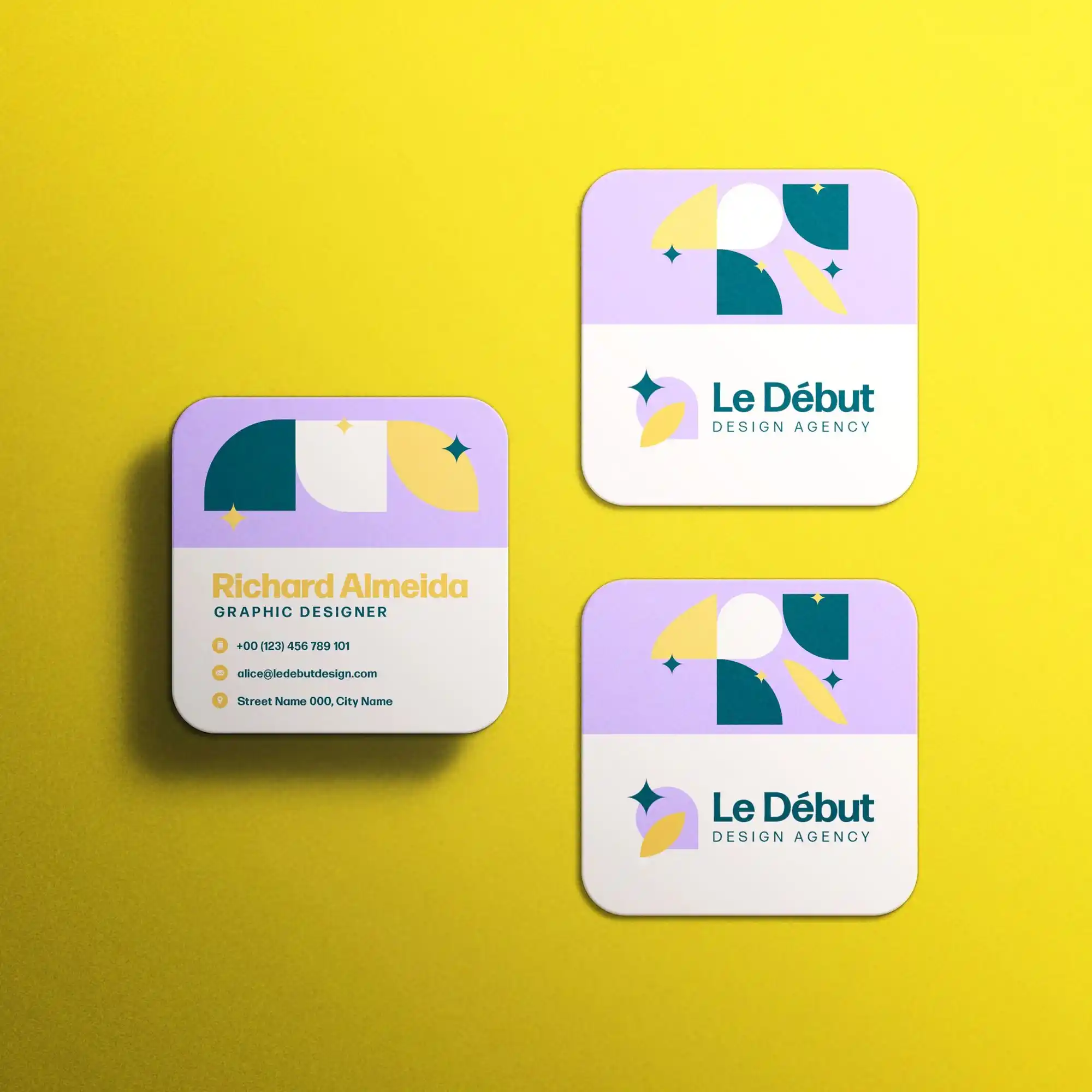 Custom Printed Square Rounded Corner Business Cards on High Quality Materials 1 Custom Printed Square Rounded Corner Business Cards on High Quality Materials 1