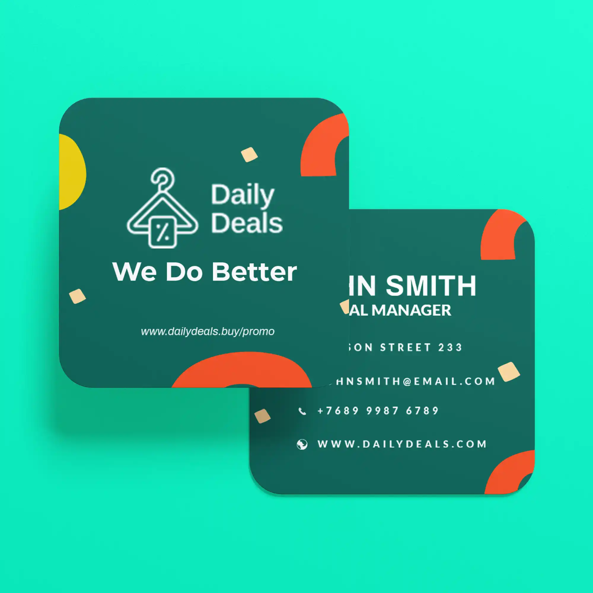 Custom Printed Square Rounded Corner Business Cards on High Quality Materials 3 Custom Printed Square Rounded Corner Business Cards on High Quality Materials 3