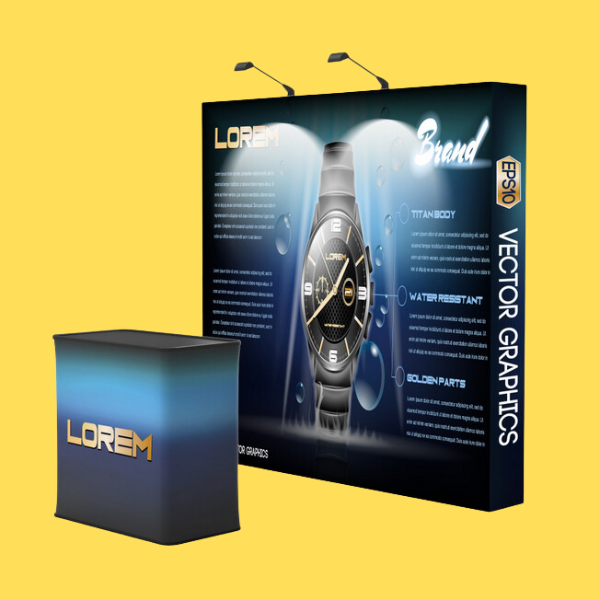 Custom Printed Standard Fabric Pop Up Displays on High Quality Materials 1 Custom Printed Standard Fabric Pop Up Displays on High Quality Materials 1