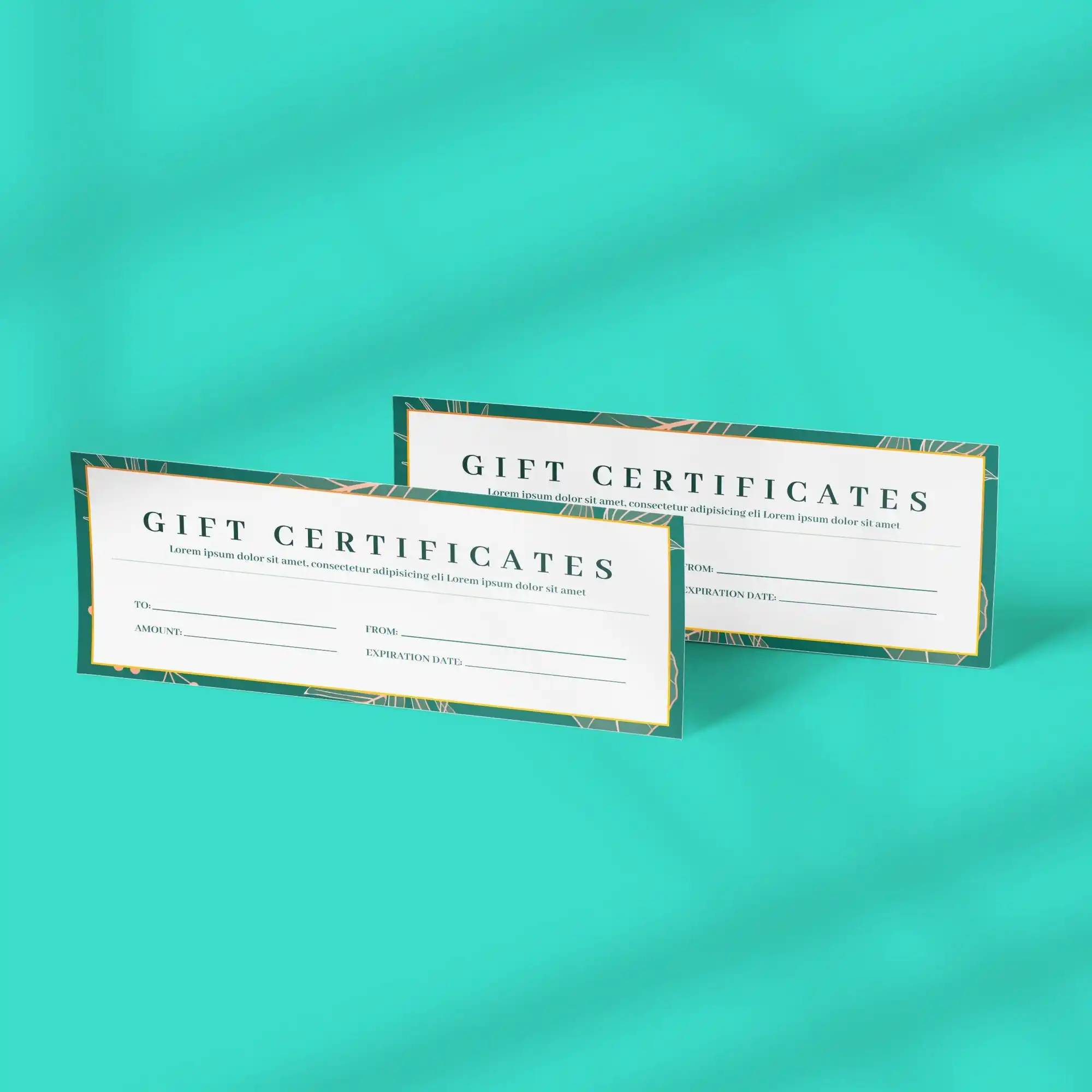 Custom Printed Standard Gift Certificates on High Quality Materials 1 Custom Printed Standard Gift Certificates on High Quality Materials 1